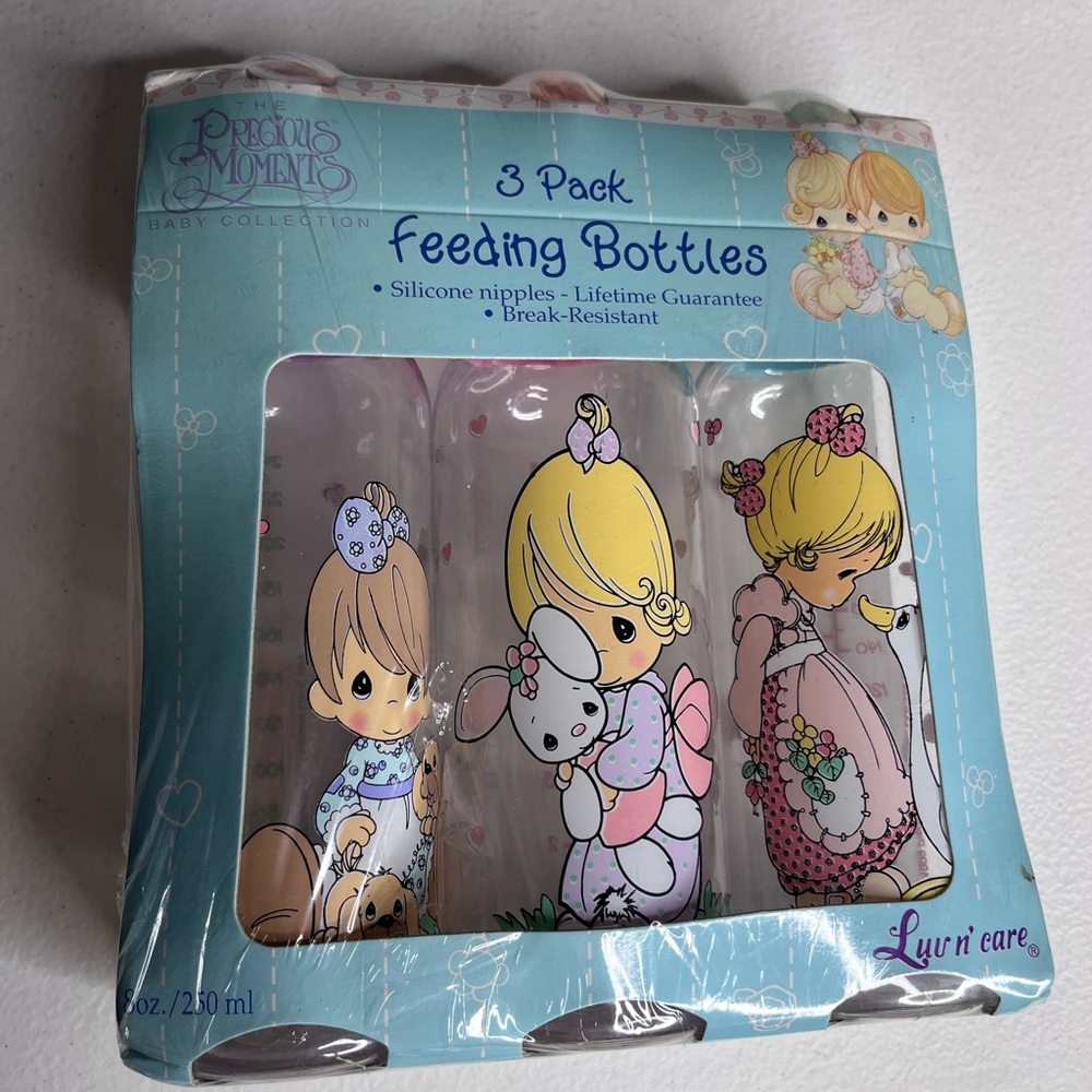 Precious moments pack of 3 new in packaging 8oz baby bottles from 1999